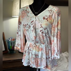NWT American Rag 3/4 Sleeve Kimono Peplum Top